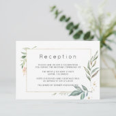 ゴールドとグリーンの幾何学模様のウェディング エンクロージャーカード (スタンド正面)