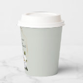 ゴールドとセイジのマグノリア ブライダルシャワー 紙コップ (左)