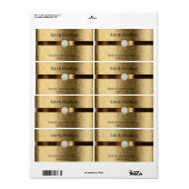 ゴールドとチョコレートブラウンの結婚式 ワインボトルラベル ラベル (フルシート)