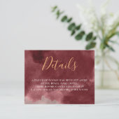 ゴールドとバーガンディの水彩 エンクロージャーカード (スタンド正面)