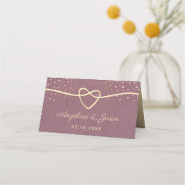 ゴールドとパープルの結婚式 プレイスカード