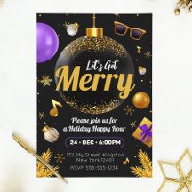ゴールドとパープル merry christmas パーティをしよう