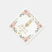 ゴールドとピンクのダスティーローズのソワレーペーパーナプキン スタンダードカクテルナプキン (角)