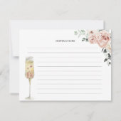 ゴールドとピンクのダスティーローズのソワレーレシピカード 招待状 (裏面)