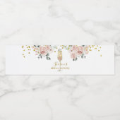 ゴールドとピンクのダスティーローズ ソワレーの結婚前お披露目パーティー ペットボトルラベル (シングルラベル)