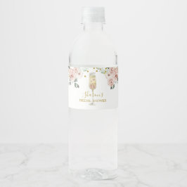 ゴールドとピンクのダスティーローズ ソワレーの結婚前お披露目パーティー ペットボトルラベル