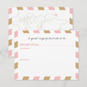 ゴールドとピンクの世界旅行者エアメールレシピ (正面/裏面)