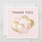 ゴールドとピンクの結婚記念日感謝カード サンキューカード (正面)