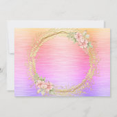 ゴールドとフラワーのスイート16招待状 招待状 (裏面)