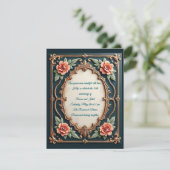 ゴールドとブッシュの花柄の招待状 招待状 (スタンド正面)