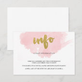 ゴールドとブッシュウォーターカラーのゲストインフォメーション エンクロージャーカード (正面/裏面)