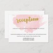 ゴールドとブッシュ ウォーターカラー結婚式の披露宴 エンクロージャーカード (正面/裏面)