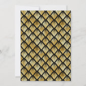 ゴールドとブラックのアートデコ バースデーパーティー 招待状 (裏面)