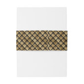 ゴールドとブラックのアールデコ幾何学模様の扇 招待状ベリーバンド (裏面例)