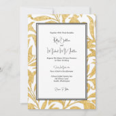 ゴールドとブラックのエレガントなスタイルの結婚式 招待状 (正面)