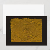 ゴールドとブラックのエンボス加工ローズ招待状 招待状 (正面/裏面)