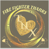 ゴールドとブラックのクラシックでトレンディな現代的な消防士 シール (正面)