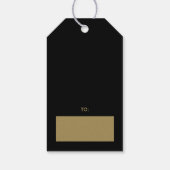 ゴールドとブラックのクリスマス フラワーリース ギフトタグ (裏面)