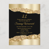 ゴールドとブラックのグラマラスな涙の誕生日パーティー ポストカード (正面)