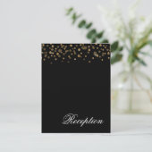 ゴールドとブラックのグリッターコンフェッティ レセプション 招待状 (スタンド正面)