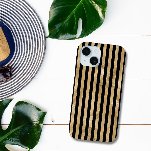 ゴールドとブラックのストライプ Case-Mate iPhoneケース