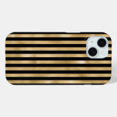 ゴールドとブラックのストライプ Case-Mate iPhoneケース (裏面 (横))