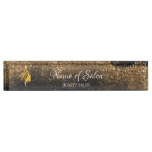 ゴールドとブラックのテーブルテントサイン デスクネームプレート