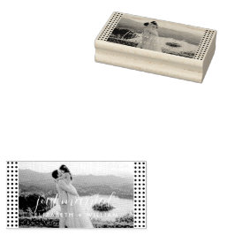 ゴールドとブラックのドット柄の結婚式用オーダーメイド ラバースタンプ