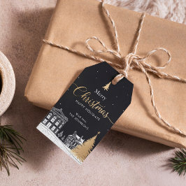 ゴールドとブラックのメリークリスマスカリストロフィック ギフトタグ