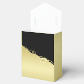 ゴールドとブラックの上に豪華なゴールド装飾、モノグラム、 フェイバーボックス (オープン)