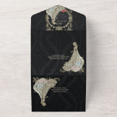 ゴールドとブラックの優雅さ。 オールインワン招待状 (外側)