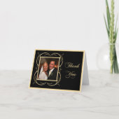 ゴールドとブラックの感謝の写真カード サンキューカード (正面)