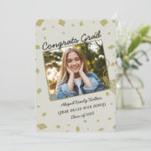 ゴールドとブラックの手描き落書き卒業式招待状 招待状 (スタンド正面)