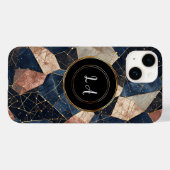 ゴールドとブラックの抽象的な幾何学アート Case-Mate iPhoneケース (裏面 (横))