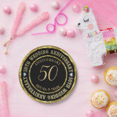 ゴールドとブラックの組み合わせ ペーパープレート (パーティー)