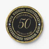 ゴールドとブラックの組み合わせ ペーパープレート (正面)