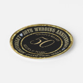 ゴールドとブラックの組み合わせ ペーパープレート (アングル)