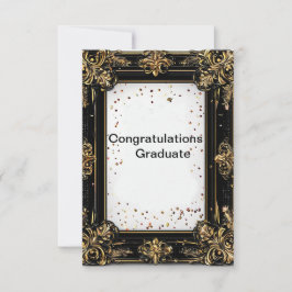 ゴールドとブラックの装飾的な枠 招待状