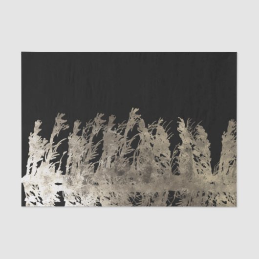 ゴールドとブラックの豪華なパインの木の素朴な森のウェディング 薄葉紙 (正面)