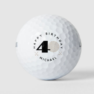 ゴールドとブラックの40歳の誕生日ゴルフボール ゴルフボール