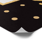 ゴールドとブラックの50歳誕生日写真小道具フレーム おしゃれ ポスター (角)