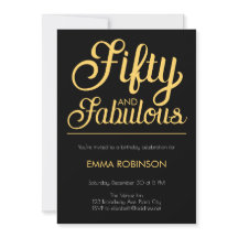 ゴールドとブラックの「Fifty and Fabulous」50歳の誕生日