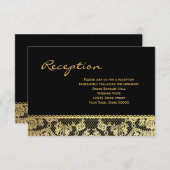 ゴールドとブラックレースの受付情報カード エンクロージャーカード (正面/裏面)