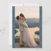 ゴールドとブルーのドット模様の結婚式 オーダーメイド 招待状 (裏面)