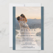 ゴールドとブルーのドット模様の結婚式 オーダーメイド 招待状 (正面)