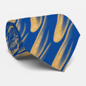 ゴールドとブルーの結婚式 ネクタイ (ロール)