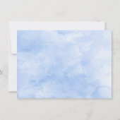 ゴールドとブルーの花のローズ ブライズメイド 招待状 (裏面)