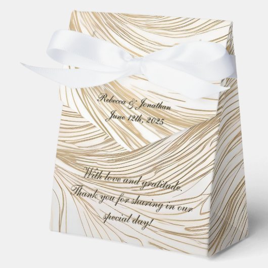 ゴールドとホワイトのアブストラクトデザインフェイバーボックス フェイバーボックス (正面)