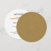 ゴールドとホワイトのインフィニティラウンド招待状 招待状 (正面/裏面)