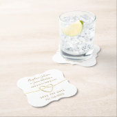 ゴールドとホワイトのウェディングセーブザデートを結ぶ ペーパーコースター (インサイチュ)